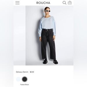 Roucha Black Cropped Barrel Leg Jeans – Raw Hem – Size 28/29 See Measurements